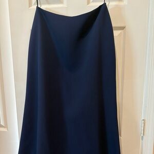 Lazaro 2 piece strapless formal gown navy blue